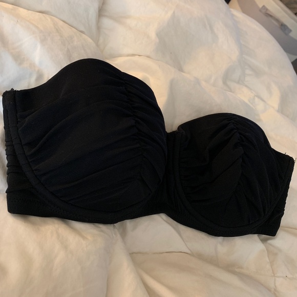 j crew black ruched bikini top 32D medium - Picture 7 of 8